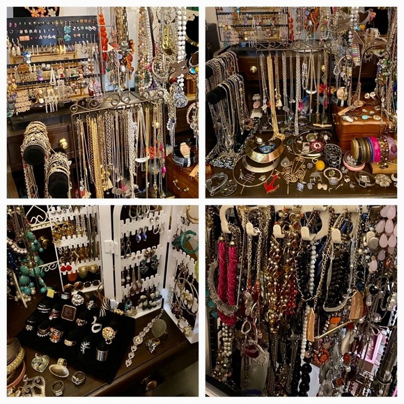 2LBs Vintage Estate Costume Jewelry Lots~ Signed n Unsigned~ Mostly All wearable - Picture 3 of 12